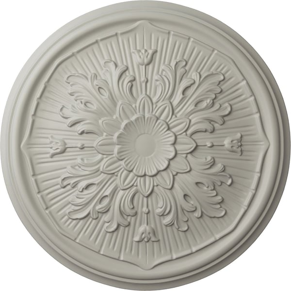 Ekena Millwork Luton Ceiling Medallion (Fits Canopies up to 1 1/8"), Hand-Painted Pot of Cream, 15 3/4"OD x 5/8"P CM16LUPCF - main